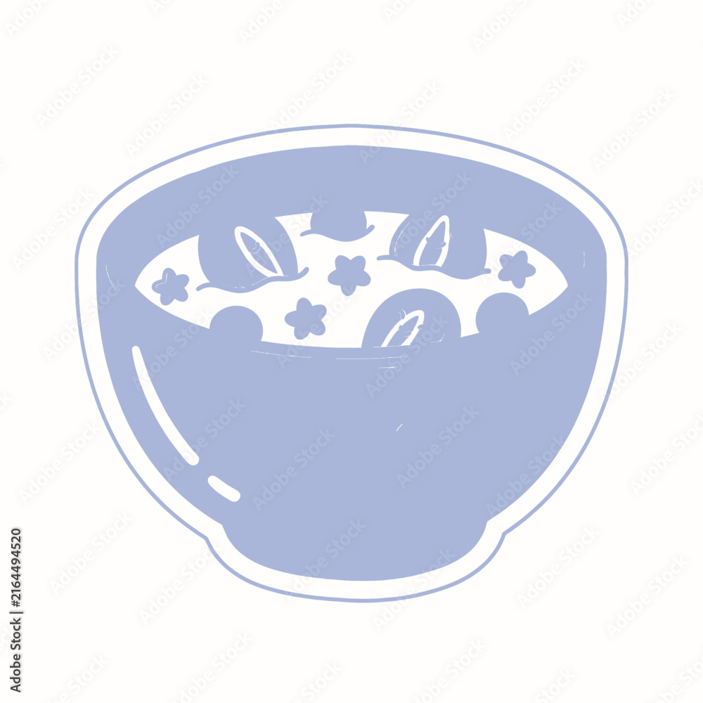 Obraz premium Adorable Kawaii Cartoon Food Bowl Illustration Fun Dessert Snack Characters Happy Breakfast Drawing Digital Art Style Cute Whimsical Scene for Kids