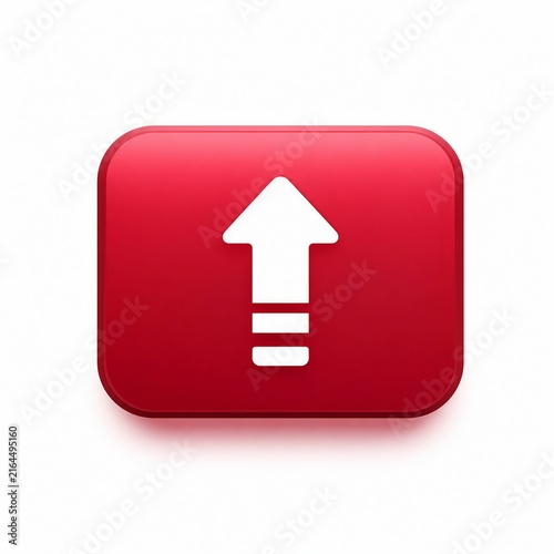 Obraz na płótnie Modern red upload arrow icon with gradient background