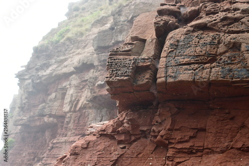 Rock formations in the cliffs, Dunmore East Cliff Walk, Co. Wexford, Ireland