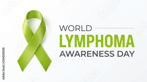 World Lymphoma Awareness Day green ribbon symbol cancer support solidarity lymphatic system global recognition education prevention healthcare encouragement compassion unity   generative ai