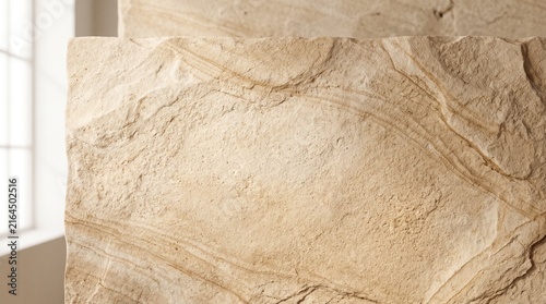 Ultra realistic sandstone surface with warm earthy tones, natural sandy grains and layered sedimentary texture, ideal for architecture, interior, wellness, product backgrounds, organic design and bran