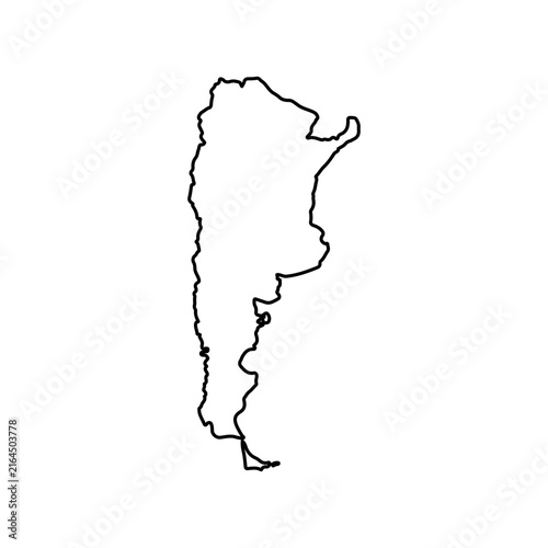 Bild auf Leinwand Argentina map icon South America outline logo design illustration