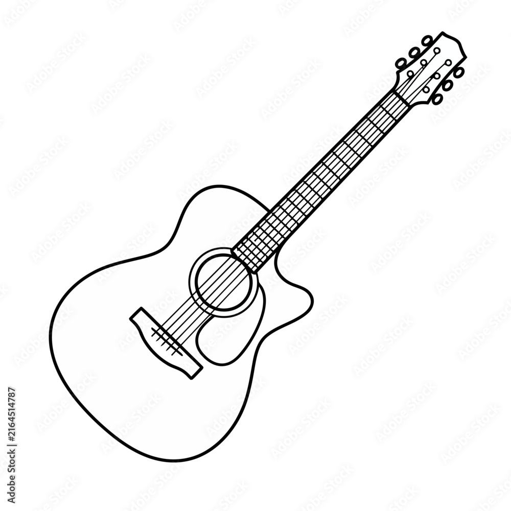 Fototapeta premium Acoustic guitar outline