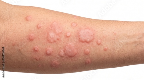 Adult Skin Showing Acute Urticaria with Raised Wheal Lesions
