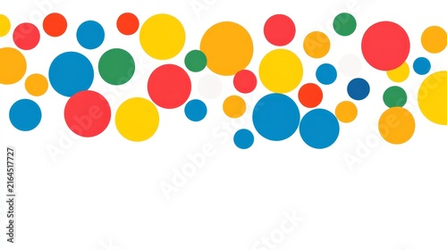 Abstract pattern featuring multicolored circular shapes on white background abstract pattern with vibrant colorful circles scattered on white background