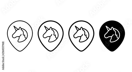 Photography Unicorn Location Icons, Mythical Creature Map Pins, Fantasy Journey Markers, Mag