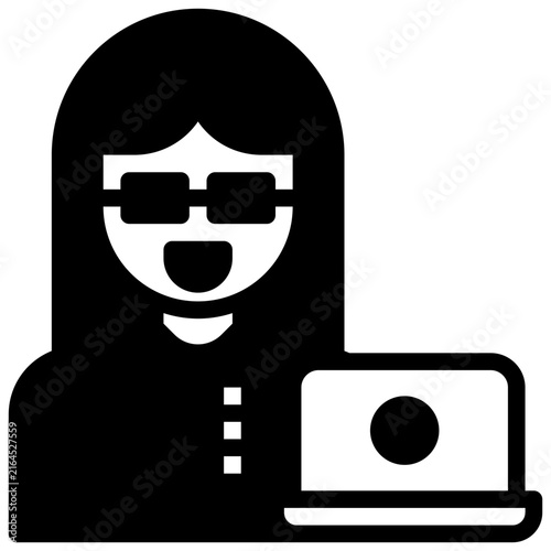 freelancer,it,professions and jobs,woman,people,computer.svg
