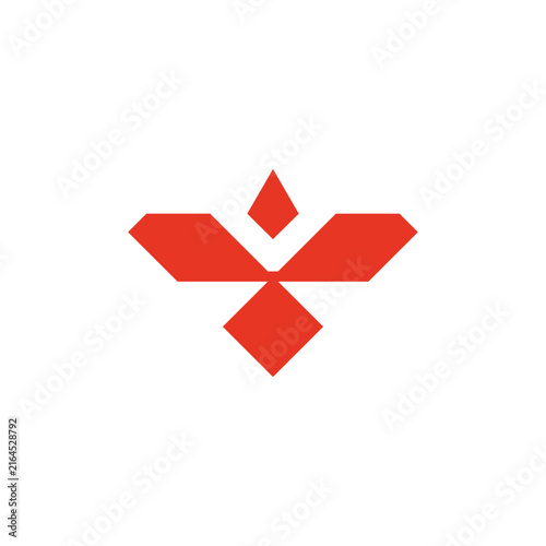 triangle eagle bird fly simple geometric logo vector