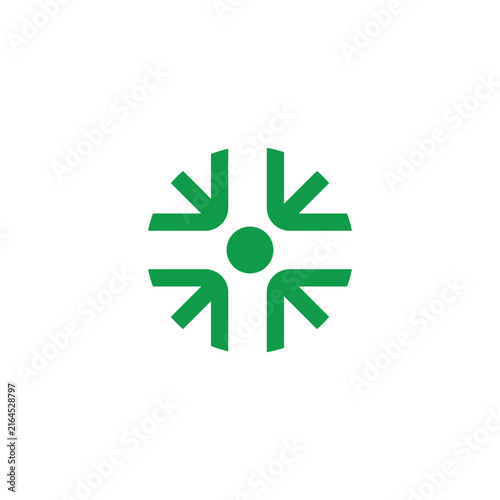 plus medical dot center arrow logo vector