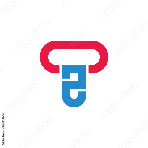 letter t2 simple colorful line geometric logo vector