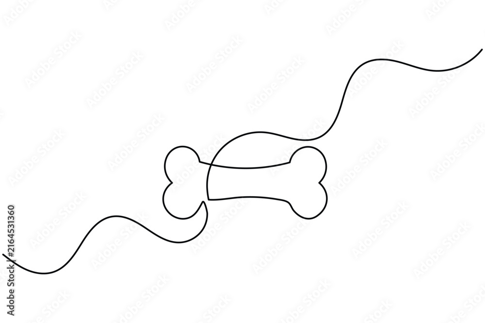Obraz premium bone-continuous-line-minimalist-pet-treat-vectorbone-continuous-line-minimalist-pet-treat-vector