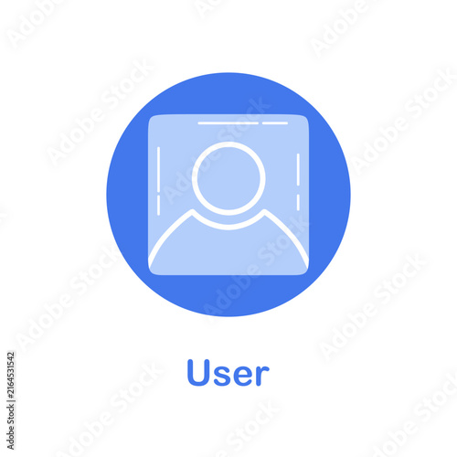 User icon vector. Profile sign for social media, UI UX interface, mobile app, web. Blue account symbol design template isolated on white background. Avatar placeholder. Flat vector illustration