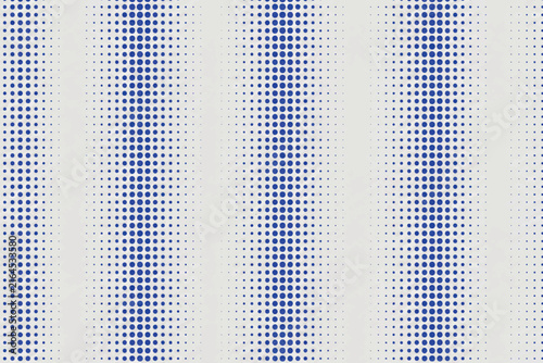Blue Vertical Stripe Halftone Dot Repeat Pattern Vector Background for Seamless Modern Layout