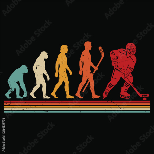 Photography Hockey Evolution Silhouette T-shirt Design