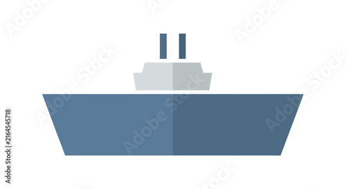 Obraz na płótnie Modern Cargo Ship Illustration Front View.