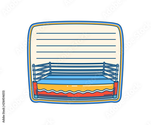 Foto Boxing ring, competitive sport training memo note template