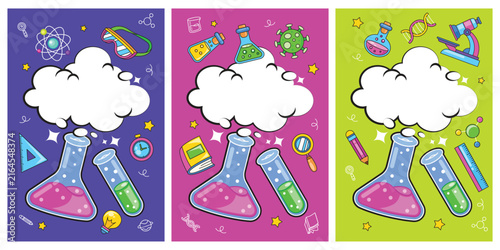Set of science education doodle element vector illustration