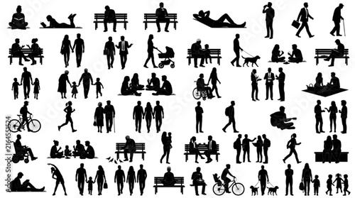 People silhouette scale figure set architectural entourage collection for urban landscape site plan design
