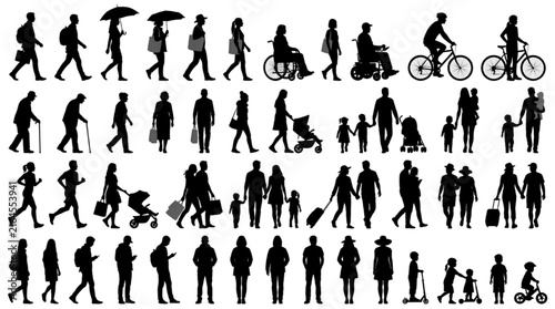 People silhouette scale figure set architectural entourage collection for urban street and plaza design
