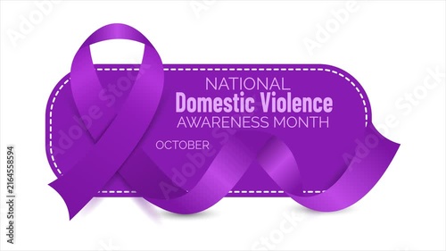 Domestic violence awareness animation with Realistic layered ribbon symbols, representing prevention, solidarity, protection, courage, and survivor support.