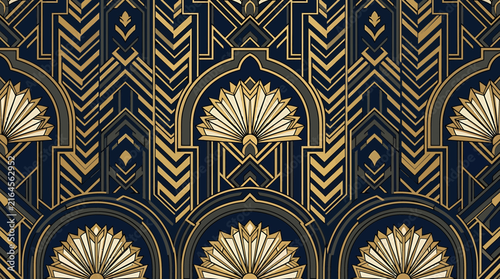 Fototapeta premium Art deco geometric vector pattern