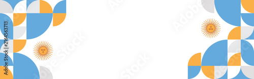 Argentina Day Banner with Geometric Pattern and National Flag Template