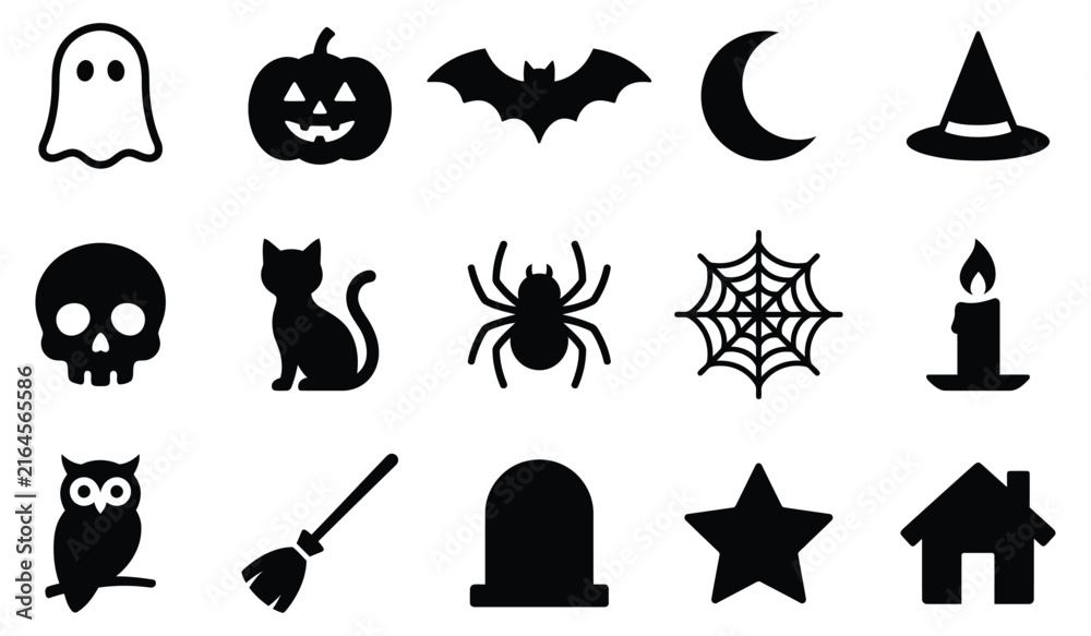 Fototapeta premium Set of diverse professional vector icons for web design and digital interface development.