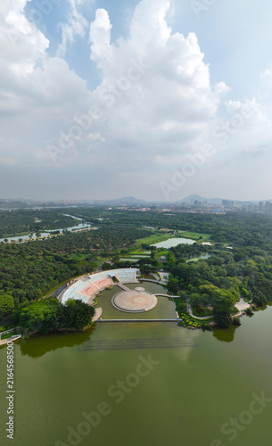 Aerial photography of Songhu Square in Songshan Lake Industrial Park, Dalang Town, Dongguan City