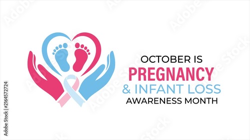 Pregnancy and Infant Loss Awareness Month animation with caring hands, heart, and baby imagery, symbolizing love, remembrance, comfort, and support.