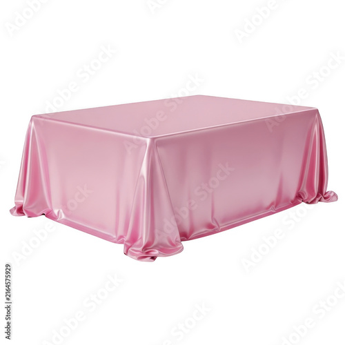 Pink rectangular tablecloth on a flat surface
