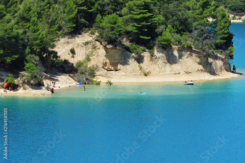 Beach on lake of Sainte-Croix, France