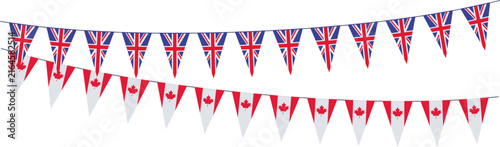 Garlands with pennants from United Kingdom and Canada