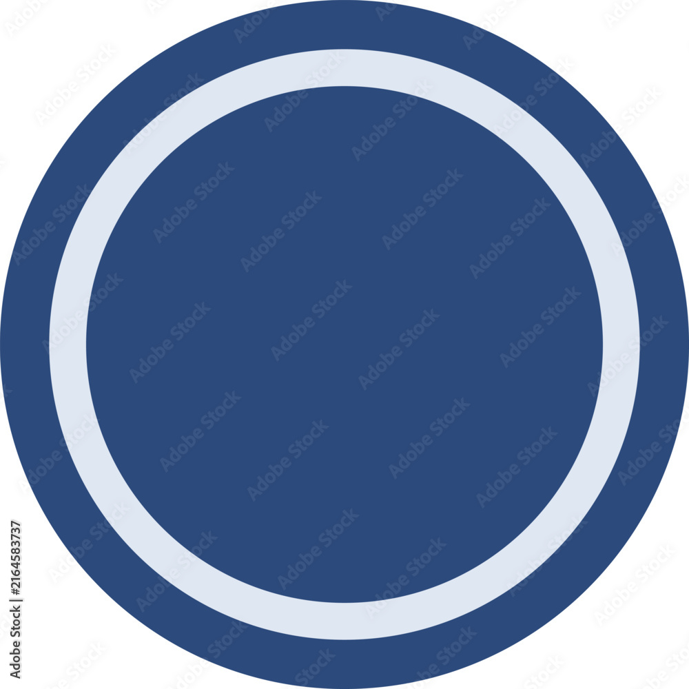 Fototapeta premium Circular ring label, navy flat vector graphic