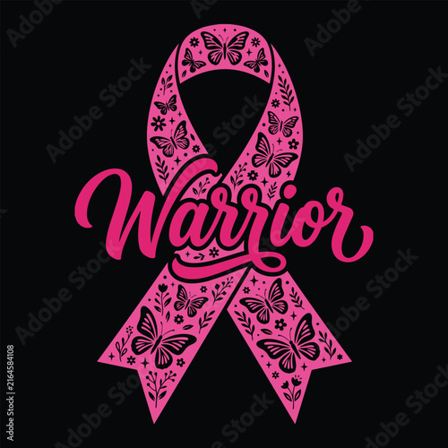 Photography Warrior Pink Ribbon Breast Cancer Awareness T-shirt Design