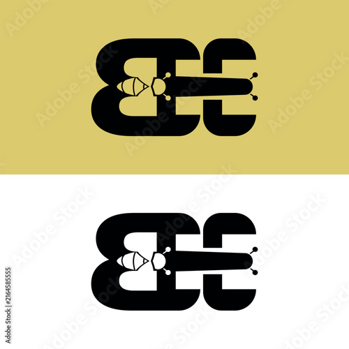 Creative Bee Logo Design Using Letter B - Minimalist Vector Illustration