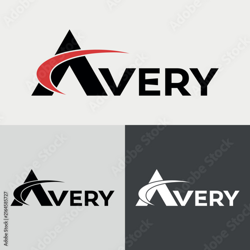 Modern Avery Style Corporate Logo for Printing and Office Brand | Red and Black Bold Business Logo Design