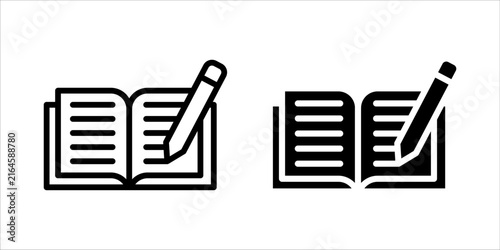 Diary icon set. flat illustration of vector icon on white background