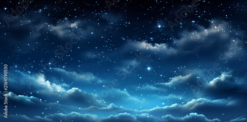 Night sky with stars and galaxy in outer space. Night landscape. Sky