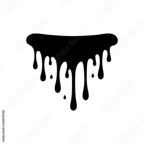 Ink Drips silhouette icon vector illustration on white background.