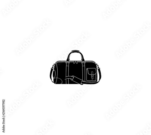 Elegant Black Duffer Bag Vector Illustration