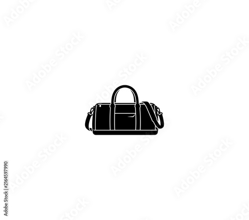 Elegant Black Duffer Bag Vector Illustration
