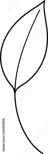 Simple hand drawn sketch of a single green leaf icon