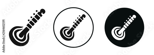 Bild auf Leinwand Stylized sitar icon representing Indian music culture and traditional heritage