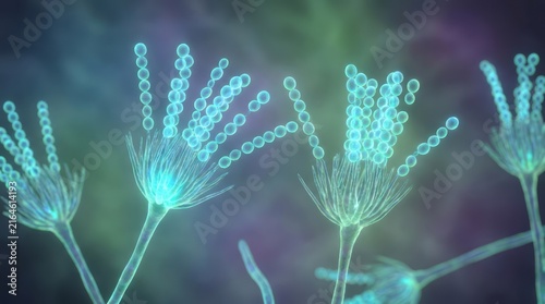 Abstract Microscopic View of Cells Cells Abstract Biology Science Glowing Microorganisms Digital Art. Concept featuring cells, abstract, biology, science, glowing for professional commercial design.