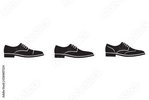 Black dress shoes icons for formal business style