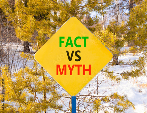 Canvas Print Fact vs versus myth words symbol