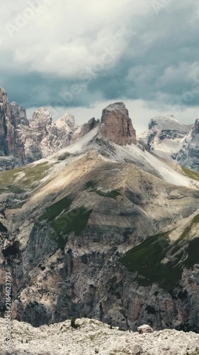 Dramatic rocky mountain ridge in Italian Alps