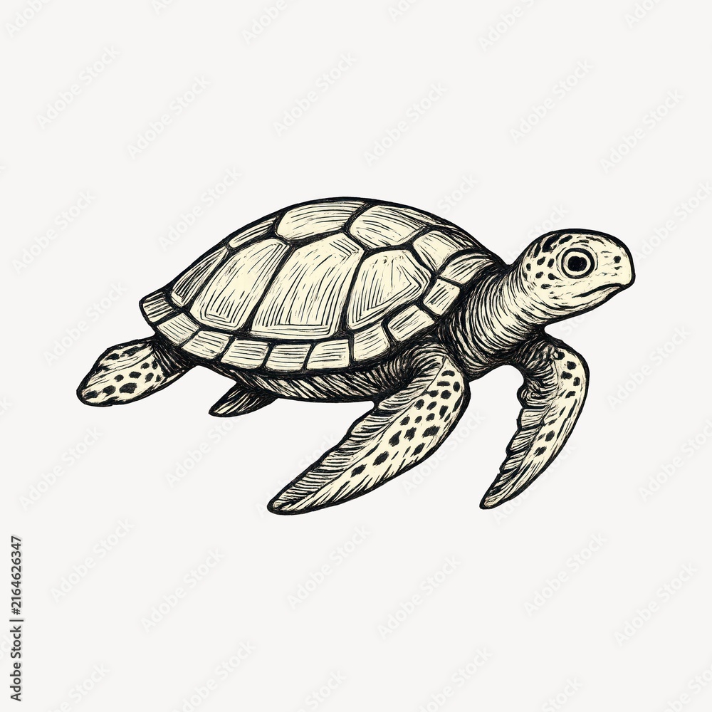 Fototapeta premium Intricate turtle illustration art