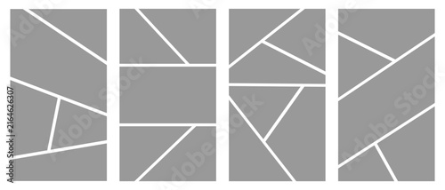 Set of blank collage grid manga comic storyboard layout panel template. Blank Comic book panel frame collection. Pop art template grid page frame for comic book, photo collage, poster, flyer.