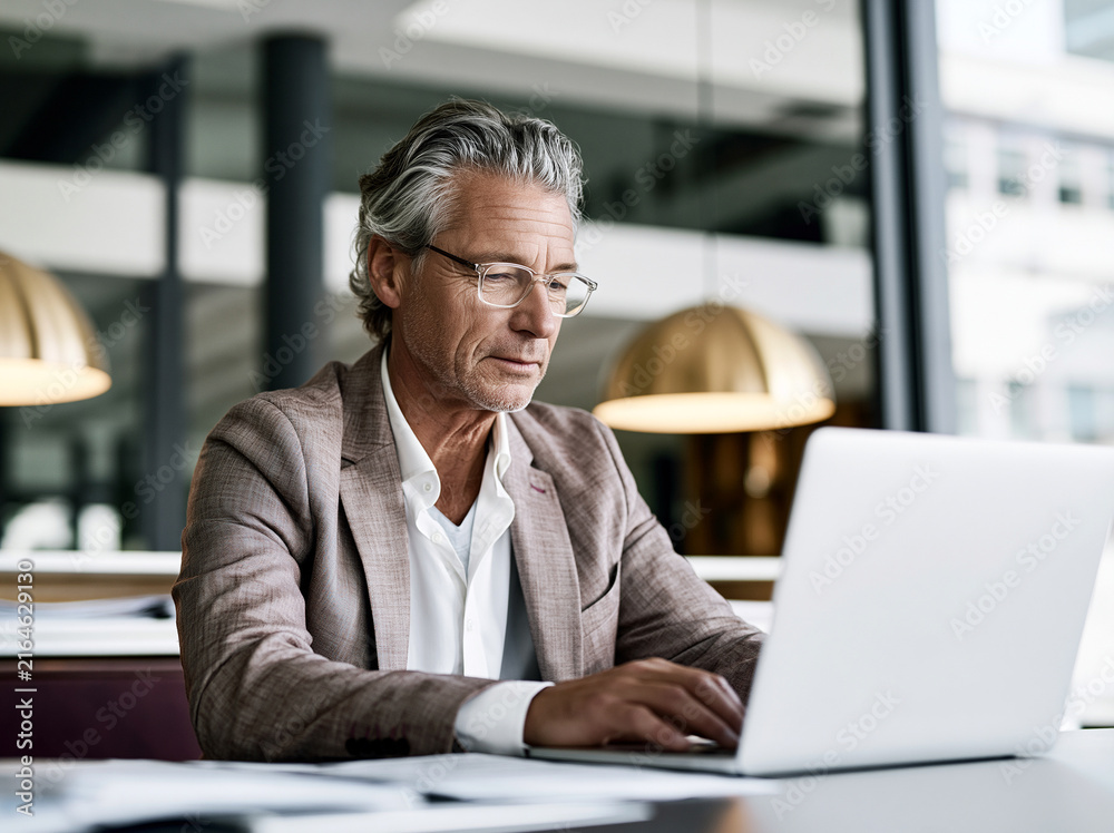 Obraz premium Executive Verifying an AI Briefing Before Making a Decision